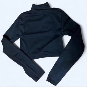 Free People Intimately Black Long Sleeve Crop top